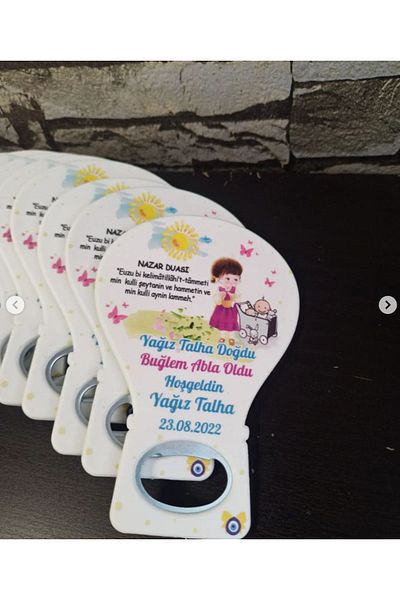 onuratasarlat 25 Pieces Newborn Balloon Magnet - Birthday, Circumcision, Engagement, Promise, Brother Model