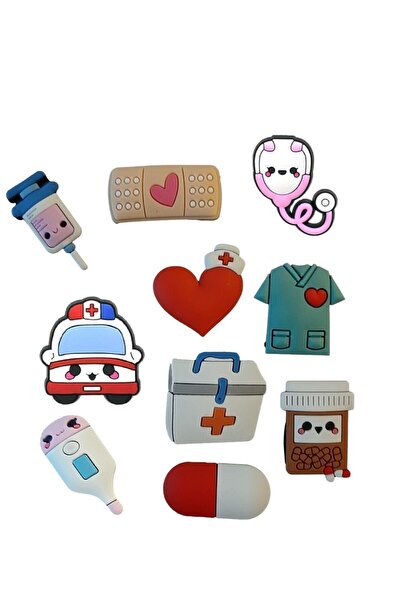 PABALAS Jibbitz Terlik Süsü-terlik Tokası Sağlıkçı-doktor 10'lu Set