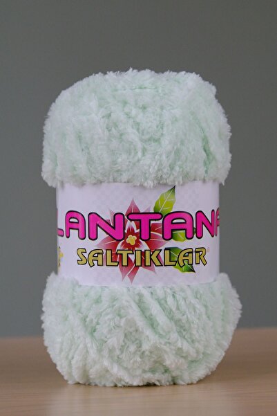 SALTIKLAR Lantana Peluş Örgü Ipi Peluş Ip Ana Kuzusu 100gr Su Yeşili-77