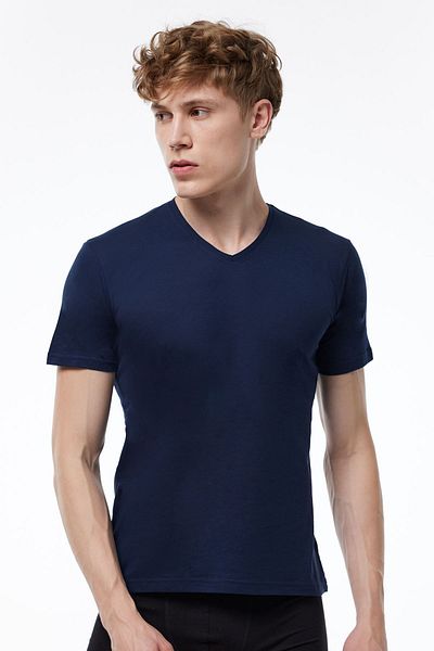 Yıldız Kardeşler 3 Pieces V-Neck 100% Cotton Men's T-Shirt - Short Sleeve