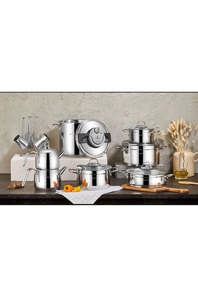 Remetta Anna Silver Dowry Set Set 18 Pieces Pot Pan