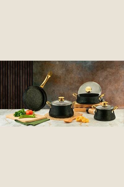 ÖZLİFE Lotus 7 Parça Yeşil Tencere Seti