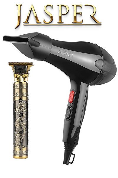 JASPER JPR-3000 2500W Fön Makinesi Metal Gövdeli Ense Çizim Tıraş Makinesi Kuaför Seti