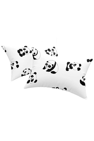 Eponj Home Σετ Μαξιλαροθήκη Panda White 2 τεμαχίων