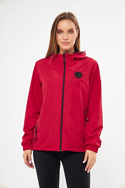 D1fference Női bélelt vízálló kapucnis esőkabát zsebekkel - széldzseki dzseki