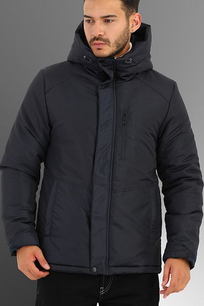 D1fference Men's Navy Blue Windproof Hooded Sports Winter Coat & Coat & Parka