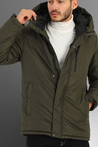D1fference Men's Khaki Windproof Hooded Sports Winter Coat & Coat & Parka