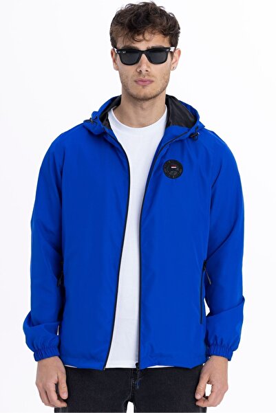 D1fference Men's Saks Lined Windproof Hooded Raincoat with Pockets - Windbrea...