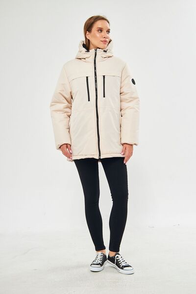 D1fference Γυναικείο χειμωνιάτικο παλτό με κουκούλα - Αντιανεμικό, Σχέδιο Parka