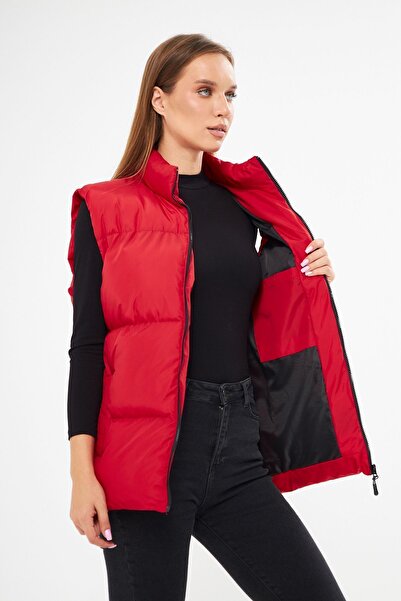 D1fference Червоний надувний жилет з вітрозахисною підкладкою Regular Fit