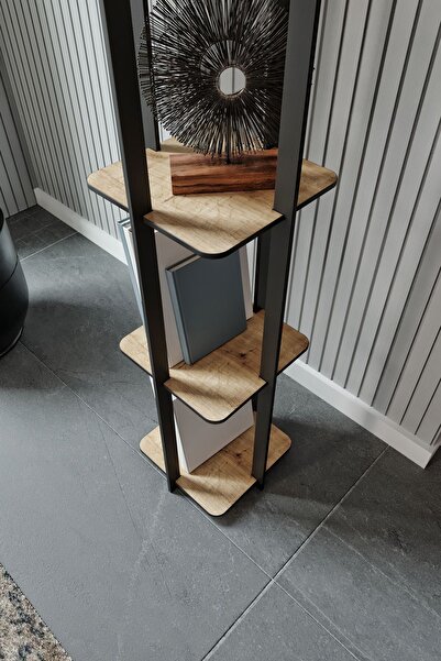 Halımax Luna Meşe Raflı Atlantis Modern Dekoratif Lambader