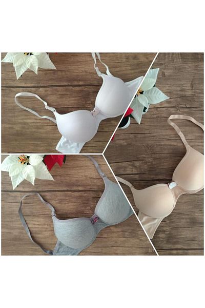 Cooqpoo 3-Piece Casual 75-80-85-90 Size Women's Underwire Bra Without/Without Padding