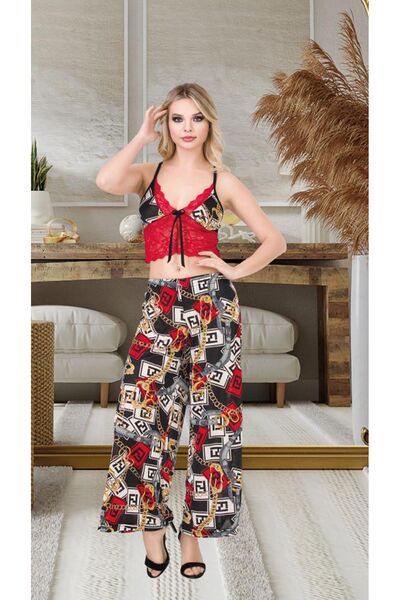 Cooqpoo Шовковистий, широкий, кольоровий, тонкий, з візерунком, розмір S/M-L/XL, жіночий бюстгальтер і спідниця