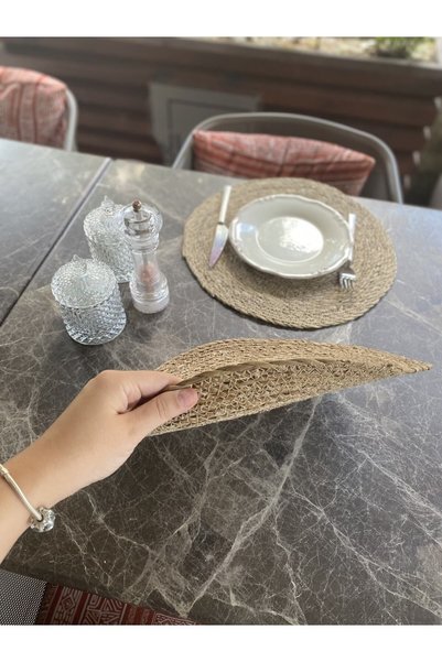 Halımax Wicker Placemat Bamboo Knitted Plate Set of 2 35x35cm