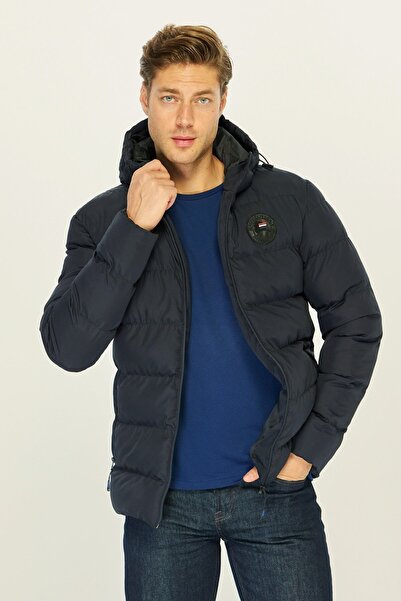 river green Paltoane gonflabile de iarnă cu glugă, căptușite în albastru bleu...