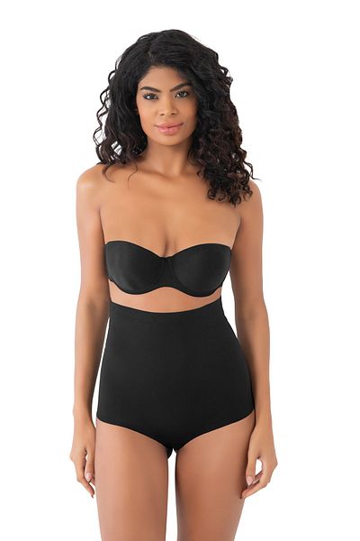 Cooqpoo High Waist Recovery Seamless Women's Slip Panties Corset - S-3Xl Black