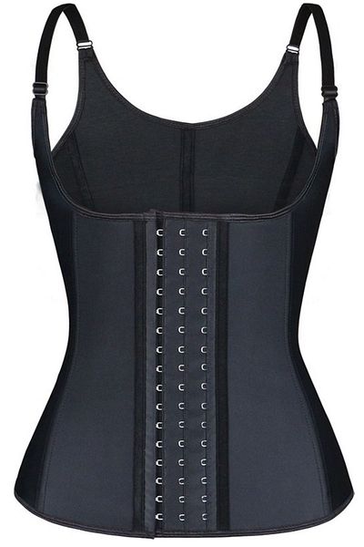 Cooqpoo Black Latex Corset - Xs-S-M-L-Xl-2Xl-3Xl-4Xl-5Xl-6Xl Size Strappy Recovery