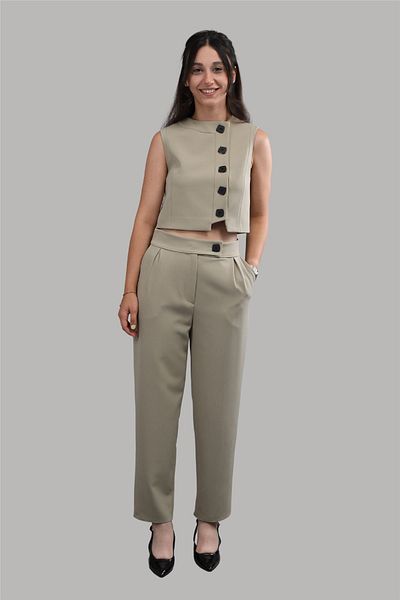 ÖNDER ÖZSOY Bamboo Buttoned Vest Set