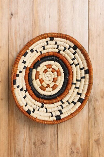 oceanpoint El Yapımı Doğal Deniz Sazı Duvar Tabağı Bohem Tarzda Dekoratif Tab...