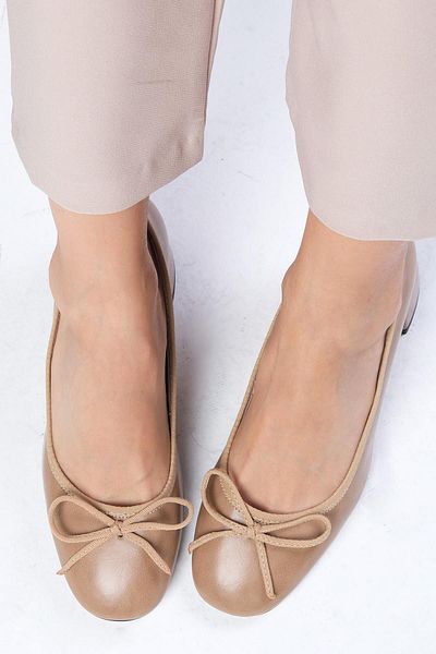 Mio Gusto Monique - Nude Round Toe Women's Mary Jane Heeled Shoes
