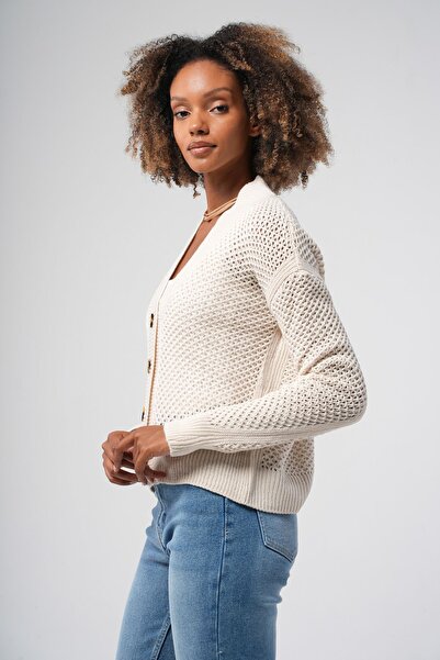 Hopoi Openwork Women's Cardigan - Mesh Color