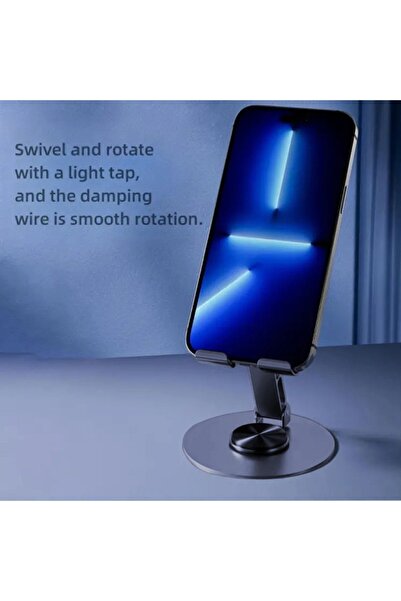 Coverzone Επαγγελματική βάση τηλεφώνου Titanium - Περιστρεφόμενη βάση αλουμινίου, αναδιπλούμενη επιφάνεια εργασίας P05bB