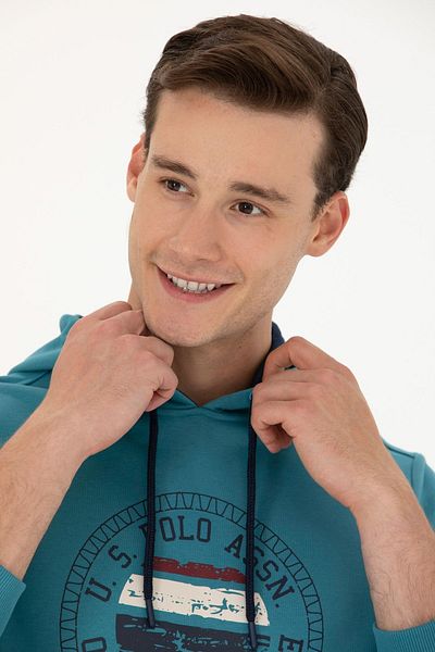 U.S. Polo Assn. ΒΑΣΗ. POLO.ASSN. Ανδρικό φούτερ σε χρώμα πετρελαίου