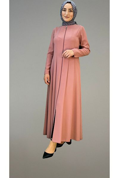 Taşpınar Butik Women's 16 Piece Sleeve Zipper Detailed Top Coat