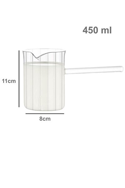 ALBETTO Borosilikat Cam Cezve Isıya Dayanıklı Cam Cezve 450ml