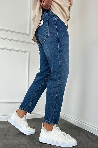 MADZEYMODA Navy Blue Jean Jeans - Ανδρικό BoyFriend Mold KE-188