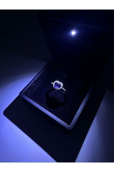 shop Steel Heart in Light Box Adjustable Ring Stylish Gift Serious Relationship Ring
