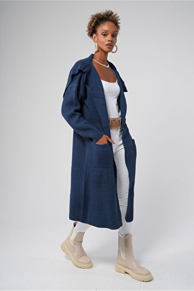 Hopoi Wide Collar Women's Midi Cardigan