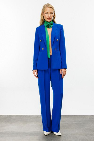 Ekol Saks Colorful Women's Trousers 1011 - Without Front Pocket and Wide Leg