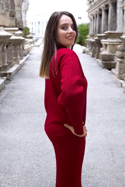 Entropy Jileli Yarım Balıkçı Boğaz İkili Triko Takım - Kırmızı