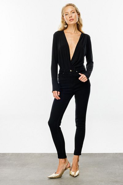 Ekol Μαύρο γυναικείο τζιν παντελόνι 4121 - Skinny Leg