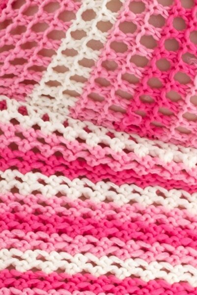 Hiccup Striped V-Neck Knitted Crochet Crop Top