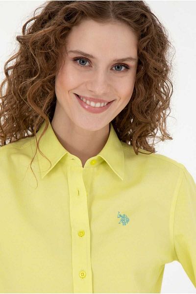 U.S. Polo Assn. Cămașă de damă cu mânecă lungă verde fistic - Model de bază 50288851 -VR087