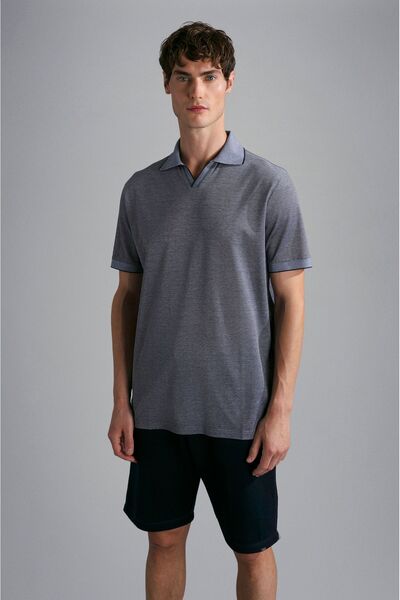 PAUL&SHARK MEN'S KNITTED POLOSHIRT C.WCOTTON