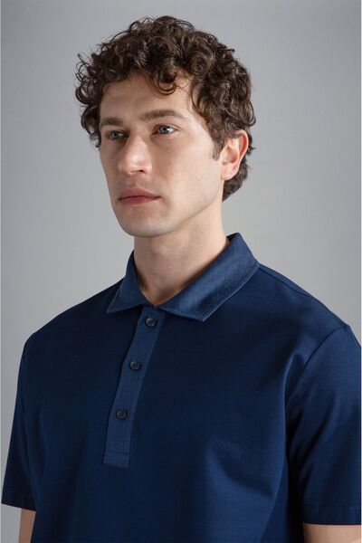 PAUL&SHARK MEN'S KNITTED POLOSHIRT C.WCOTTON