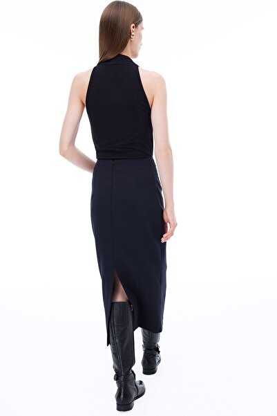 Perspective Animas Slim Fit Black Knee-Length Skirt