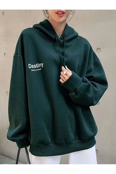 Revasser Destiny Printed Unisex Cotton Oversize Hooded Sweatshirt - Colorful