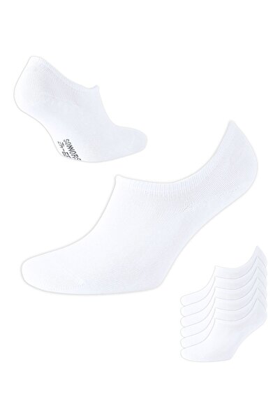 SONNORS 6 чифта невидими чорапи за жени и мъже, неплъзгащи се, от органичен памук, бели, до глезена