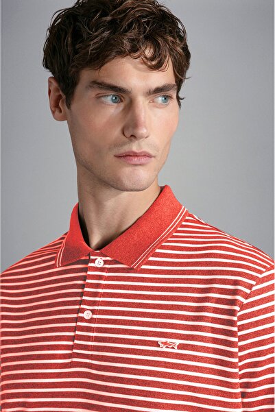 PAUL&SHARK MEN'S KNITTED POLOSHIRT C.WCOTTON