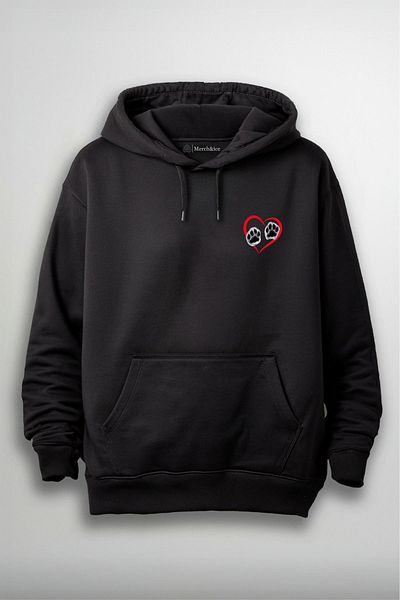 SM Satranç Medya Unisex Hoodie - Καρδιά με στάμπα