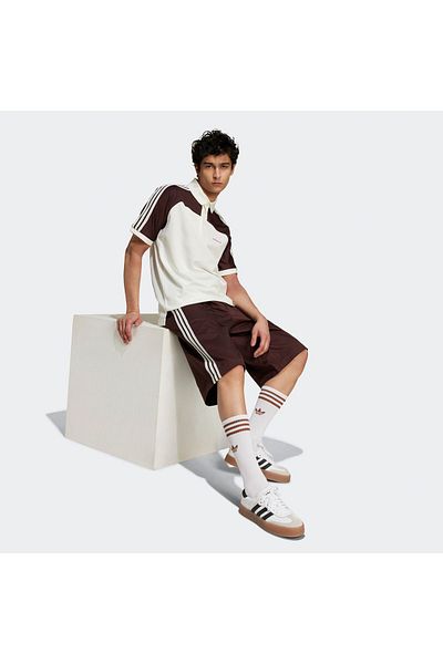 adidas Ανδρικό σορτς βερμούδα 80s - 3 ρίγες με κουμπιά 11 ιντσών καφέ