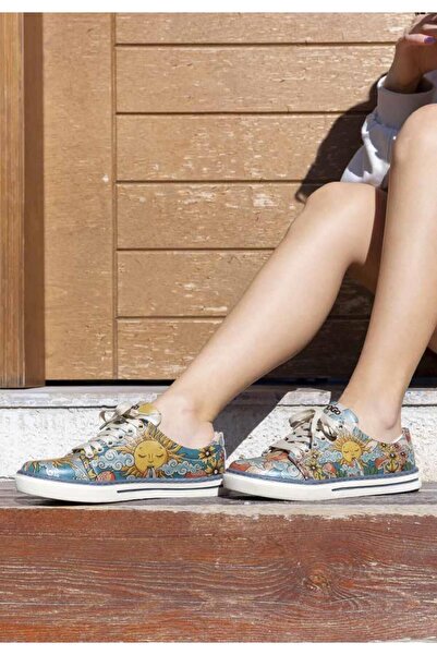 Dogo Women's Vegan Leather Multicolored Sneakers - the Sun Never Goes down Design