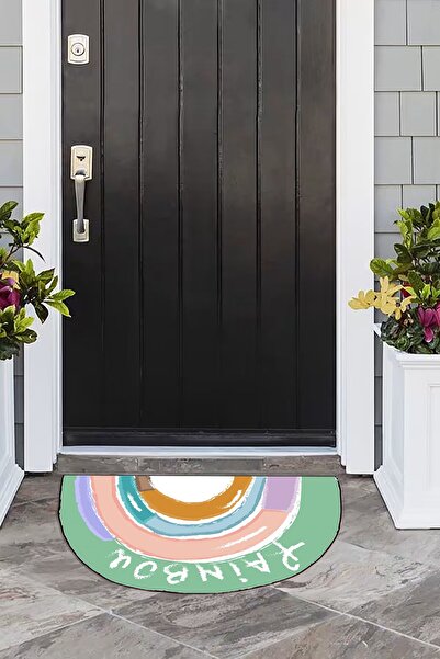 Napoli Home Rengarenk Baskılı Kaymaz Taban Silinebilir Kapı Önü Paspası (40x60cm)