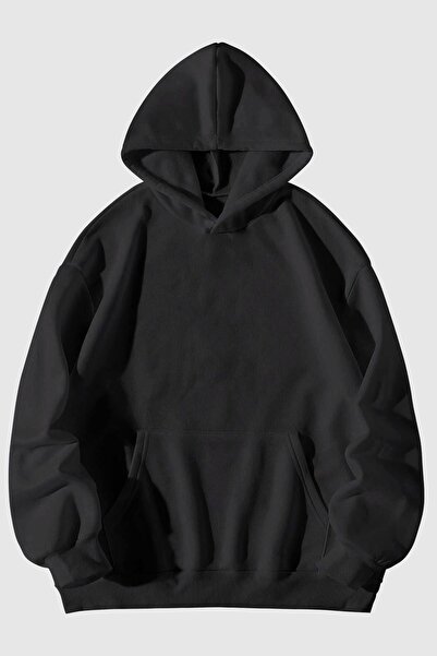 Harmandar Hanorac cu glugă unisex cu buzunar cangur afumat - Hanorac cu glugă...