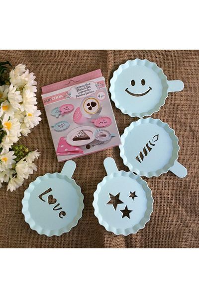 Deniz Party Store 4 Pieces Plastic Coffee Dessert Decoration Decor Template
