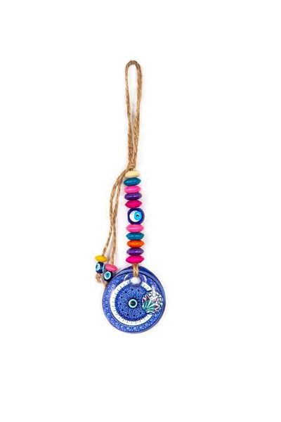 GRANDSTORE Tribal Patterned Wall Door Ornament with Evil Eye Beads